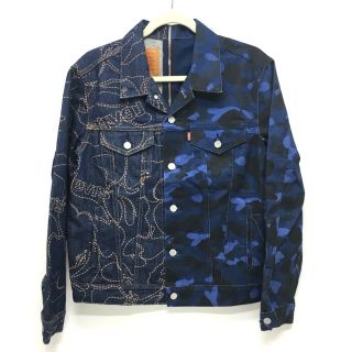 アベイシングエイプ(A BATHING APE)のアベイシングエイプ A BATHING APE COLOR CAMO TRUCKER JACKET ベイプ×リーバイス コラボ トラッカージャケット デニムジャケット コットン ブルー 未使用(Gジャン/デニムジャケット)