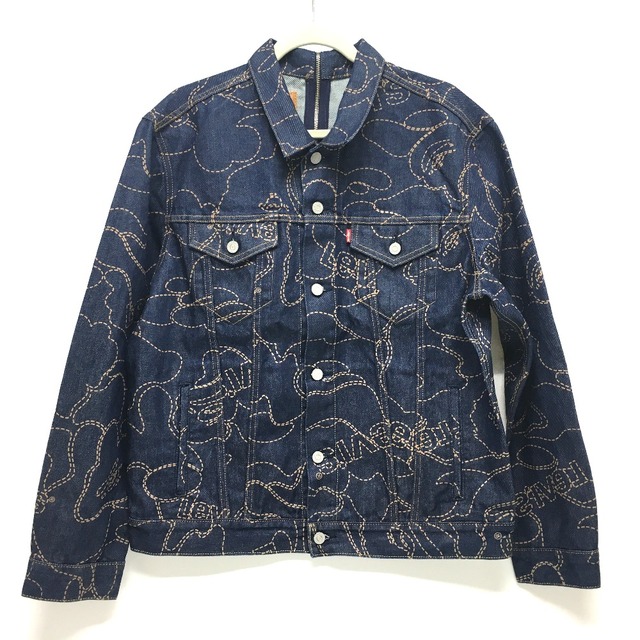 アベイシングエイプ A BATHING APE COLOR CAMO TRUCKER JACKET ベイプ×リーバイス コラボ トラッカージャケット デニムジャケット コットン ブルー 未使用