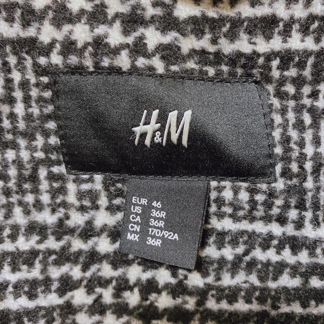 H&M(エイチアンドエム)のH&M コート チェスターコート グレー チェック メンズのジャケット/アウター(チェスターコート)の商品写真