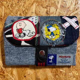 蛇腹カードケース　ハンドメイド　スヌーピー  ハンドメイド　デニムリメイク (その他)