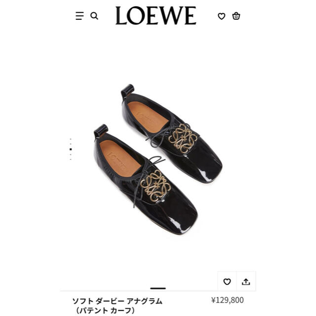 ロエベ LOEWE フラットシューズ バレエシューズ ソフトダービー アナグラム