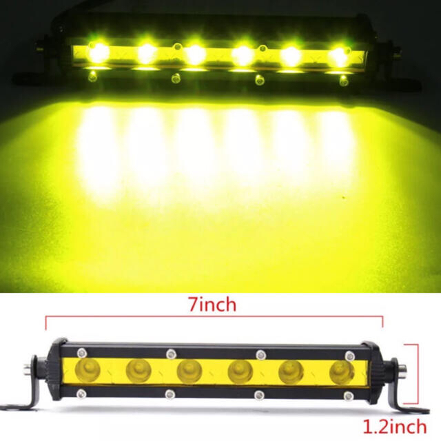 2本 LED ライトバー 作業灯 フォグランプ イエロー ワークライト ジムニー