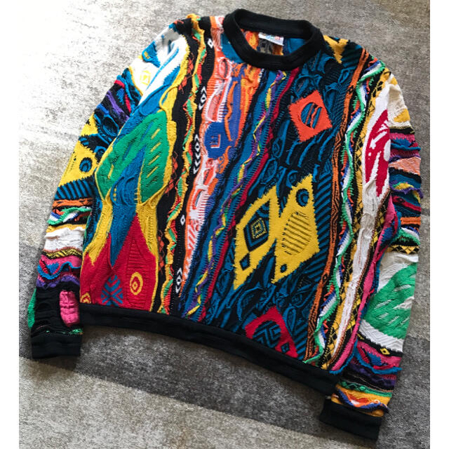 強烈な個性 異次元のデザイン 芸術 COOGI コットン ニット セーター M