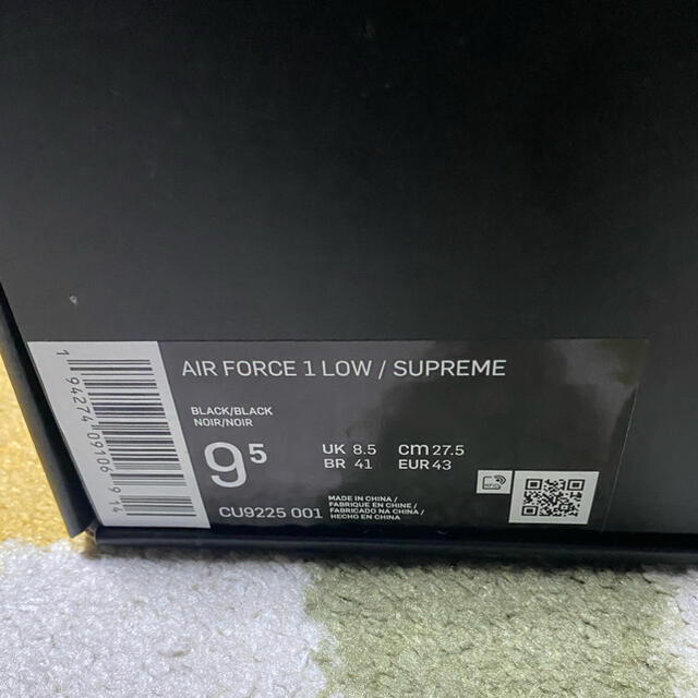 Supreme Nike Air Force 1 Low 黒 27.5cm