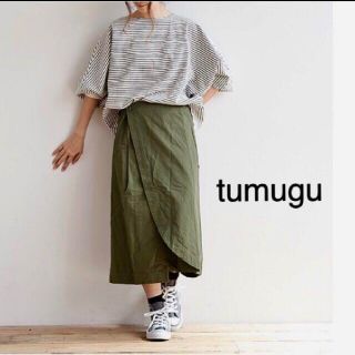 ツムグ(tumugu)のtumugu ツムグ　ガルゼスカートパンツ  カフェパンツ(クロップドパンツ)