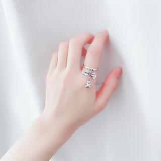 1/30新作＊ ribbon & mini bear ring(リング)