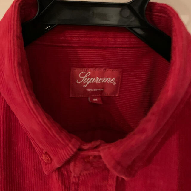 supreme corduroy shirt red M