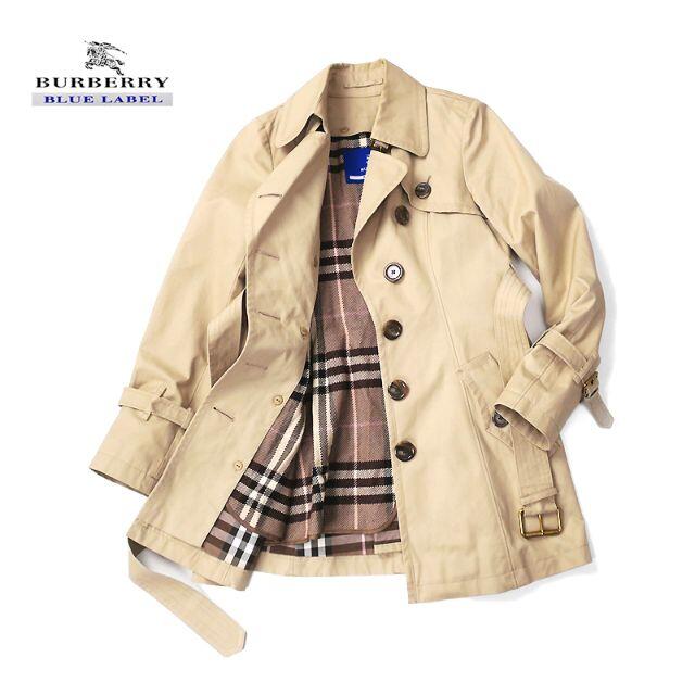 BURBERRY BLUE LABEL(バーバリーブルーレーベル)のBURBERRY BLUE LABEL　チェックライナー付き シングルコート レディースのジャケット/アウター(トレンチコート)の商品写真