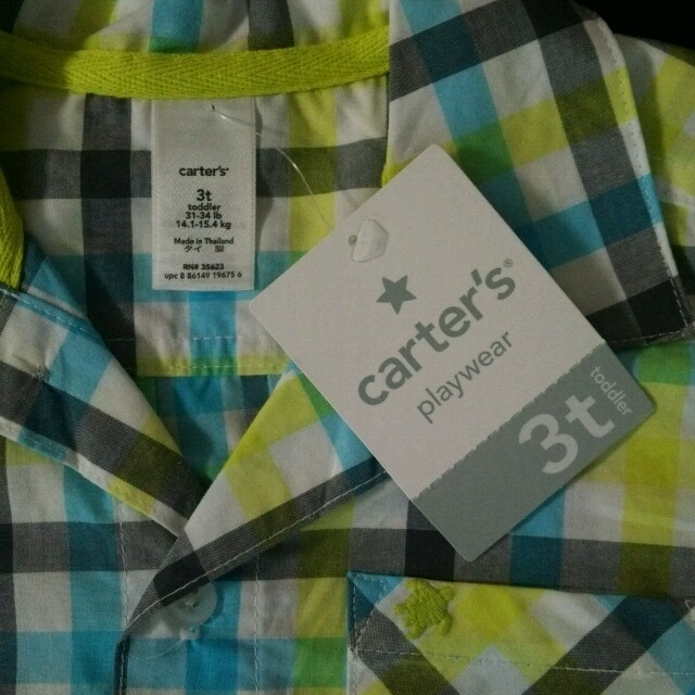 carter's(カーターズ)の値下げ☆新品☆カーターズチェックシャツ93～98 キッズ/ベビー/マタニティのキッズ服男の子用(90cm~)(その他)の商品写真