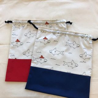 NEW☆お着替え袋　ブルー（さめ）(外出用品)