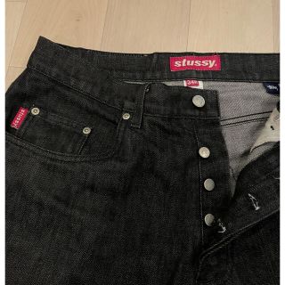 免税 店 安い ステューシー STUSSY ブラックデニム 34 ロゴポケット