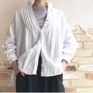 ネストローブ(nest Robe)のネストローブ　リネンフリンジカラーシャツ　ホワイト(シャツ/ブラウス(長袖/七分))