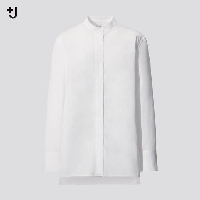 UNIQLO(ユニクロ)のユニクロ　スーピマコットンスタンドカラーシャツ（長袖） レディースのトップス(シャツ/ブラウス(長袖/七分))の商品写真