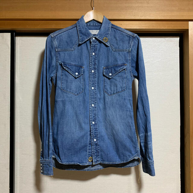 日本製 REMI RELIEF Flower studs denim shirt