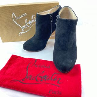 クリスチャンルブタン(Christian Louboutin)の【良品】クリスチャンルブタン スウェード ショートブーツ ブーティ34ハーフ(ブーティ)