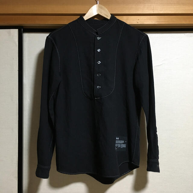 WXYZ Work Shop ヨウジヤマモト ピグメント加工 バンドカラーシャツ-