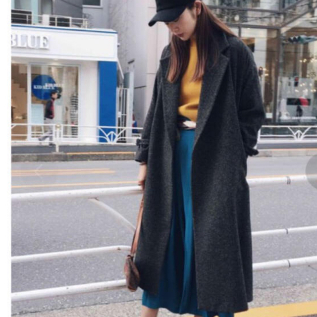 Ameri VINTAGE(アメリヴィンテージ)のAmeri VINTAGE  TWEED MANNISH OVER COAT レディースのジャケット/アウター(ロングコート)の商品写真