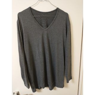 ユニクロ(UNIQLO)のユニクロ ヒートテック Vネック 長袖 ダークグレー(Tシャツ/カットソー(七分/長袖))