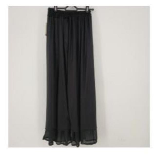 【ブラック】シフォンワイドパンツ ガウチョパンツ メーカー一押し！ レディースのスカート(ひざ丈スカート)の商品写真