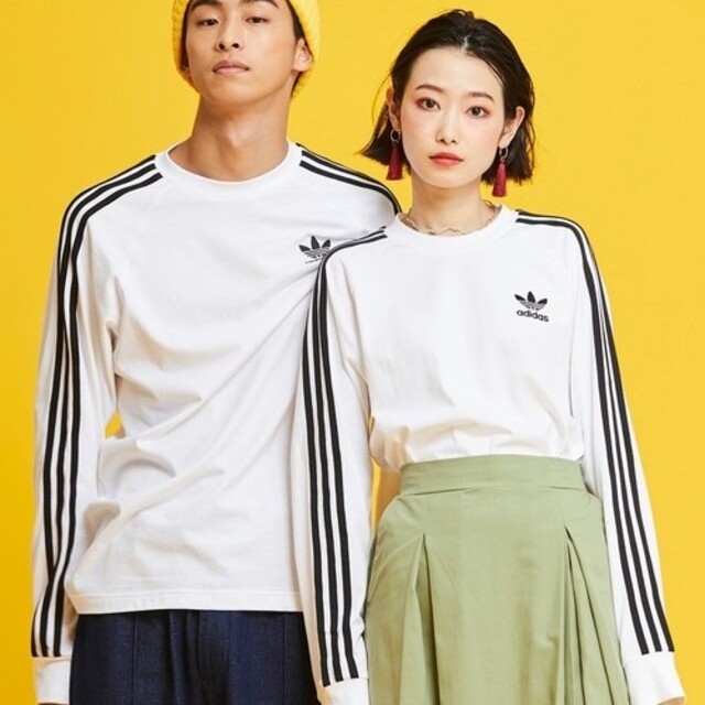 adidas(アディダス)のadidasオリジナルス  スリーストライプ  サイズS美品 レディースのトップス(Tシャツ(長袖/七分))の商品写真