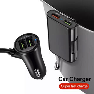 Quick Charge 3.0 A 車載充電器 4 USB ポート車載充電器(車内アクセサリ)
