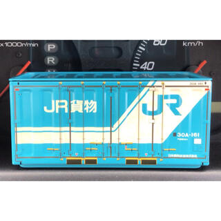 ジェイアール(JR)のブリキ コンテナ BOX 1/64 ミニカー ディスプレイ用 青 JR貨物(ミニカー)