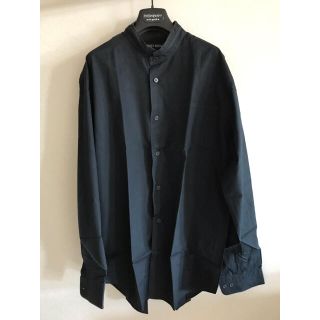 イッセイミヤケ(ISSEY MIYAKE)のISSEY  MIYAKEスタンドカラーブラックシャツ(シャツ)