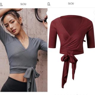 ルルレモン(lululemon)のSLOLI Vネックヨガシャツ ベルト付き(シャツ/ブラウス(半袖/袖なし))