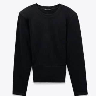 ザラ(ZARA)の新品タグ付き・肩パッドプラッシュジャージー地スウェット(トレーナー/スウェット)