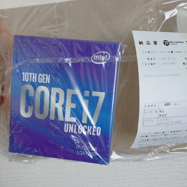 PCパーツ未開封　core  i7 10700k