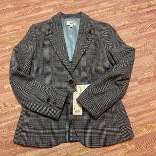 ユニクロ(UNIQLO)のユニクロ　イネス　ツイードジャケット68ブルー　Sサイズ(テーラードジャケット)