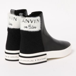 ランバンオンブルー(LANVIN en Bleu)の試着のみ美品❁lanvin en bleu 異素材コンビショートブーツ(ブーツ)