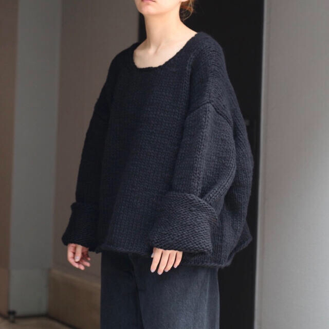 stein Interwoven Hand Knit LS Black メンズのトップス(ニット/セーター)の商品写真