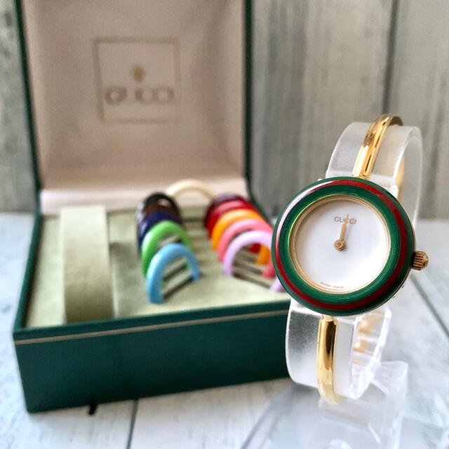 美品】GUCCI グッチ チェンジベゼル 11/12 腕時計 12色-