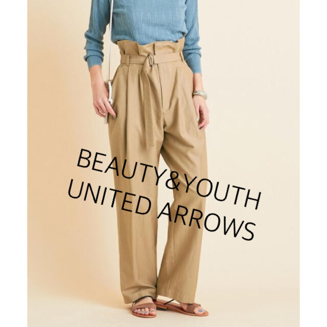 BEAUTY&YOUTH UNITED ARROWS(ビューティアンドユースユナイテッドアローズ)の【新品・タグ付き】ビューティアンドユース BY∴ハイウエストベルトタックパンツ レディースのパンツ(カジュアルパンツ)の商品写真