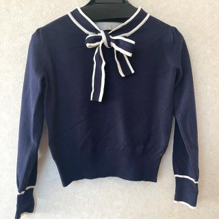 トッコ(tocco)のtocco closet バイカラーボウタイリボン令嬢ニットプルオーバー(ニット/セーター)