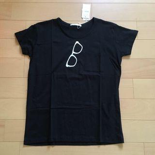 レトロガール(RETRO GIRL)のレトロ☆黒ベース白刺繍メガネTシャツ☆(Tシャツ(半袖/袖なし))