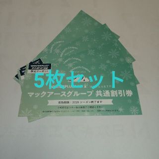 もっちゃん様専用　マックアースグループ　リフト割引券5枚セット(ウィンタースポーツ)