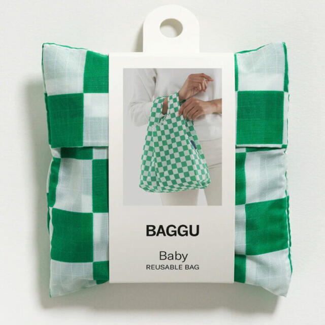 Ron Herman(ロンハーマン)の【BAGGU】チェッカーボード グリーン ベビー Baby バグー レディースのバッグ(エコバッグ)の商品写真