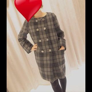 クルーンアソング(CROON A SONG)のCROON A SAONGチェックコート(ノーカラージャケット)