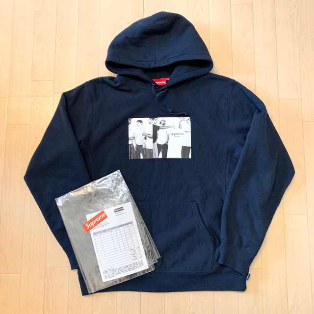 フラワーオブライフ XL紺 Supreme Classic Ad Hooded Sweatshirt