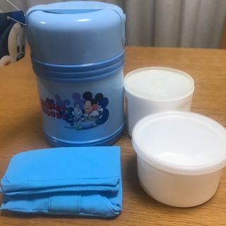 ディズニー(Disney)のミッキー保温弁当箱（２段）(弁当用品)