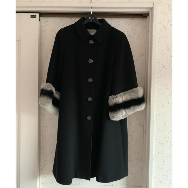 輝く高品質な René ウールコート Aライン ファー付 Rene/ルネ - 毛皮