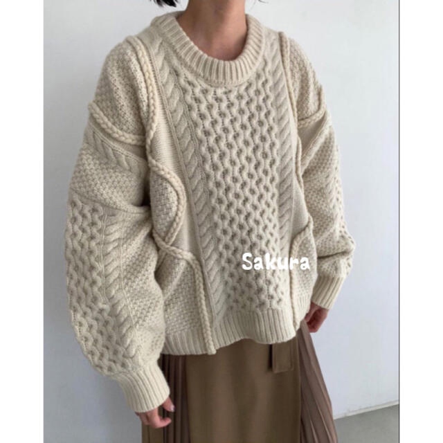 CLANE 新品 3D CABLE WIDE KNIT TOPS 1