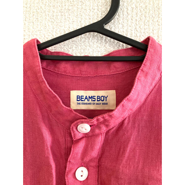 BEAMS BOY(ビームスボーイ)のBEAMS BOY ビームス　レディース　シャツ　半袖　ピンク　カジュアル　古着 レディースのトップス(シャツ/ブラウス(半袖/袖なし))の商品写真