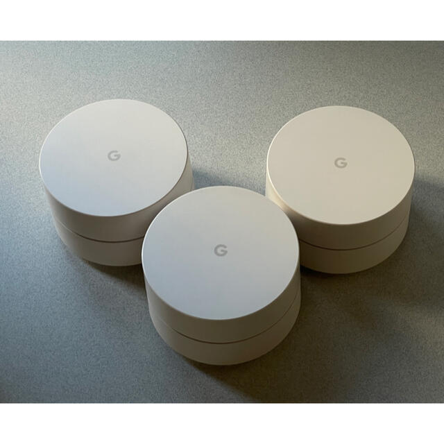 Google(グーグル)のGoogle  Wi-Fi 3個セット実働品　メッシュネットワーク スマホ/家電/カメラのPC/タブレット(PC周辺機器)の商品写真