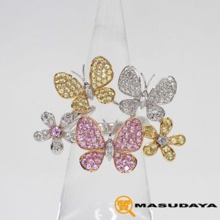 ことり様専用ビジュードエムちょうちょとお花のリング【超美品】(リング(指輪))