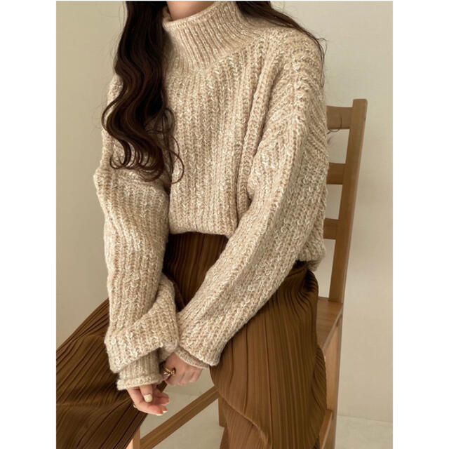 Kastane(カスタネ)の最終お値下げ　lawgy mix highneck knit レディースのトップス(ニット/セーター)の商品写真