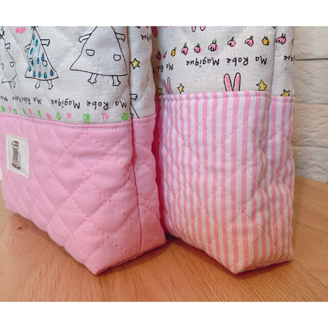 ハンドメイド　キルティングレッスンバッグ&シューズバッグ　♡わたしのワンピース♡ ハンドメイドのキッズ/ベビー(バッグ/レッスンバッグ)の商品写真