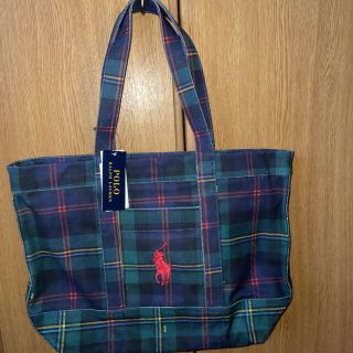 ラルフローレン トートバッグ ポニー刺繍 タータンチェック柄